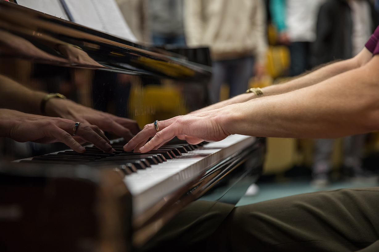 Student plays piano 