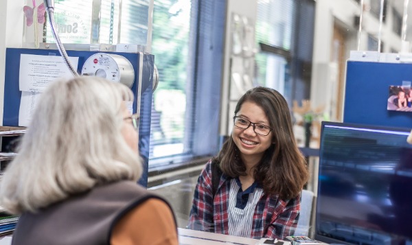 Student with cashier