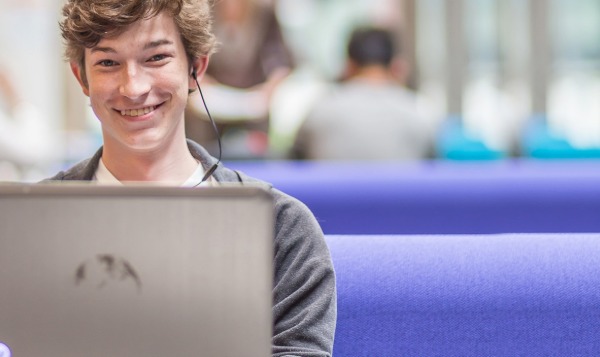 Student with laptop