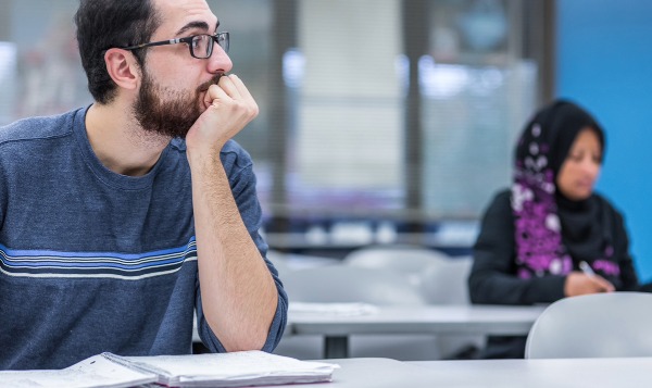 Students listening in classroom