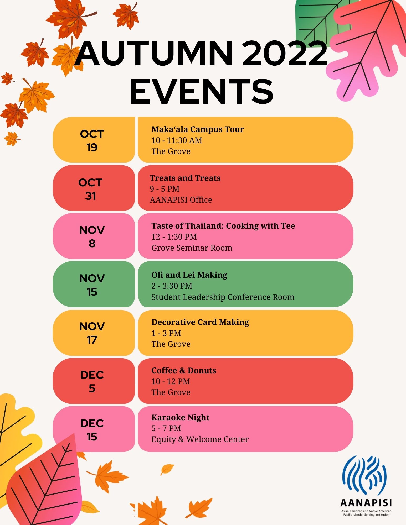 Autumn 2022 Events