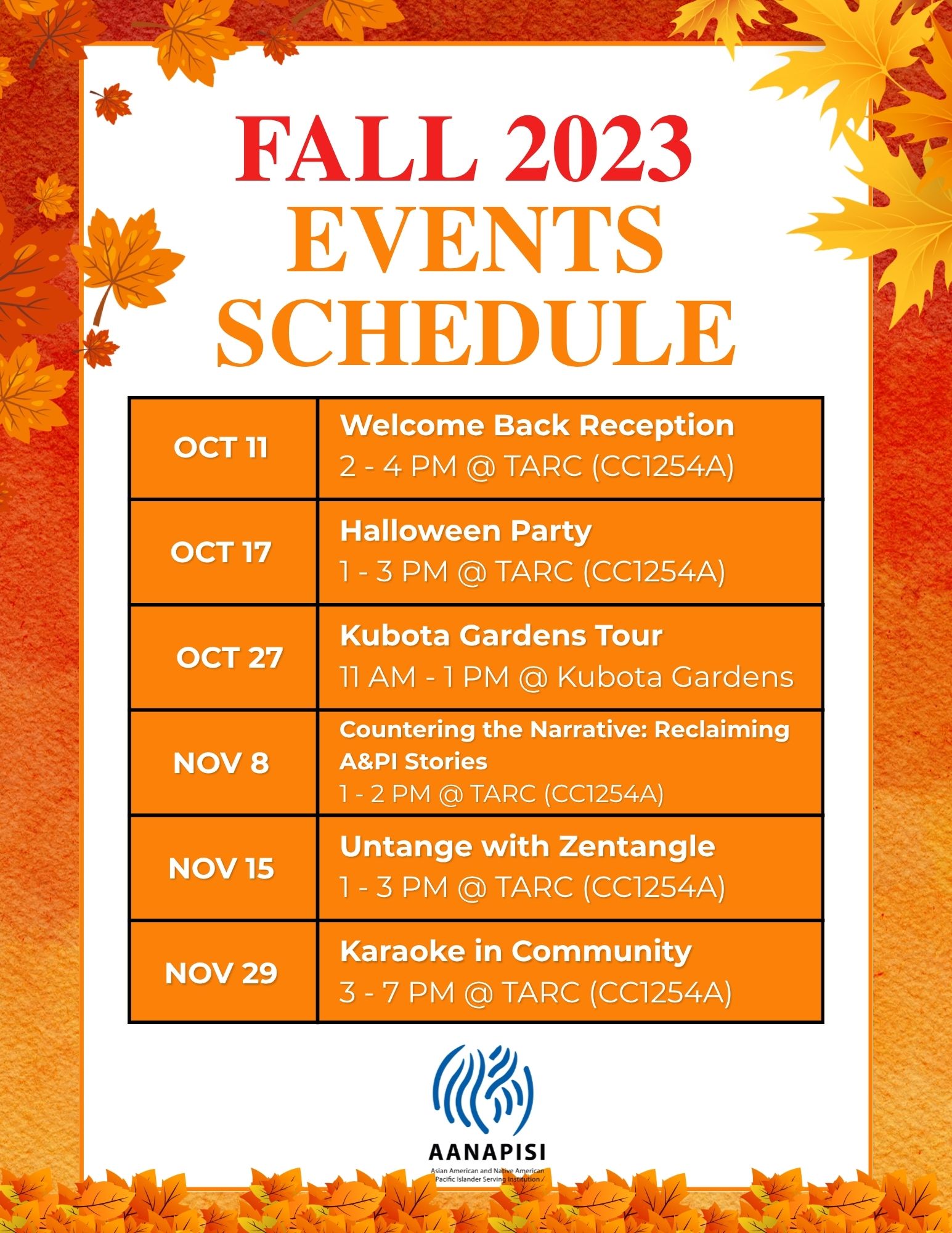 Fall 2023 Events