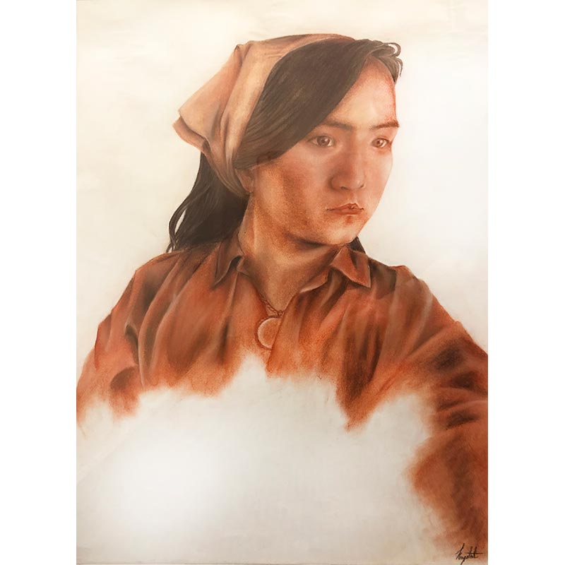 Krystal 	Le	Rural Portrait	Conte Crayon on Paper	24" x 18" 	2019