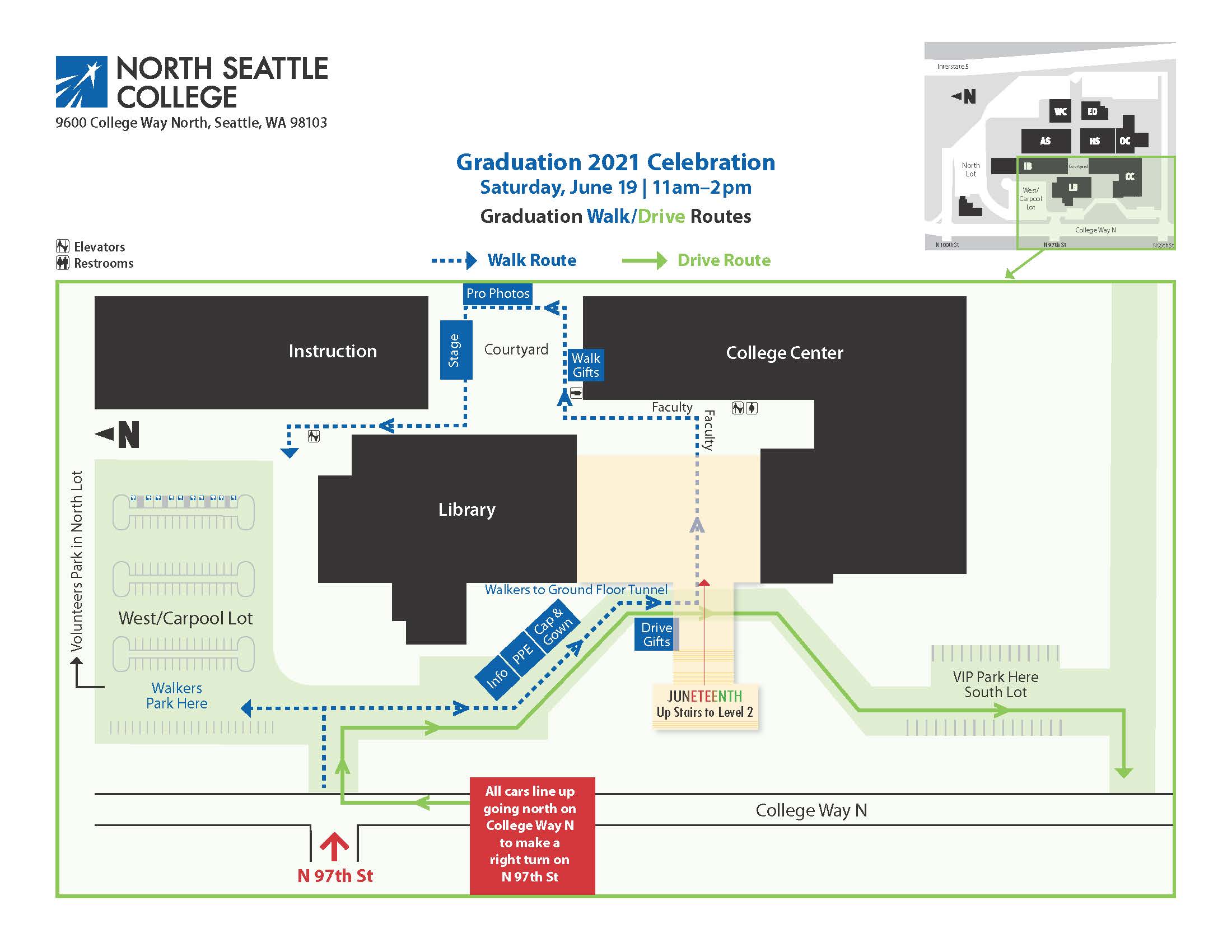 North Seattle College Graduation Route Map