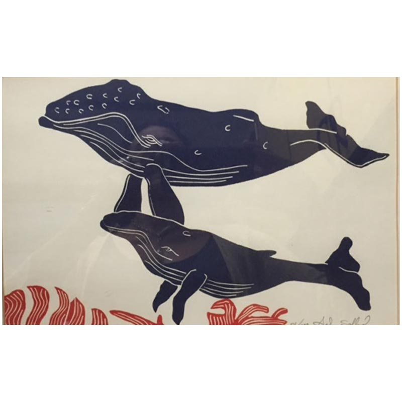 Fred	Sevier	Untitled (2 whales)	Relief Print 54/200	8" x 12" image, 15" x 19" framed	c. 2007