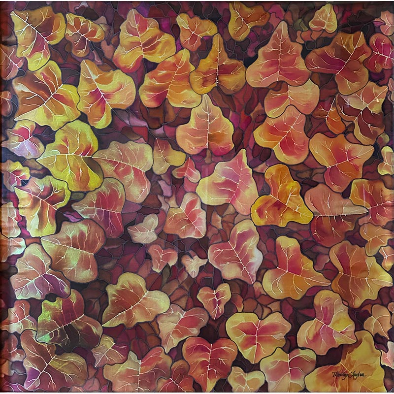 Marilyn Smith (Layton)  Autumn Flurry  Painting on Silk (with French Dyes)  2004