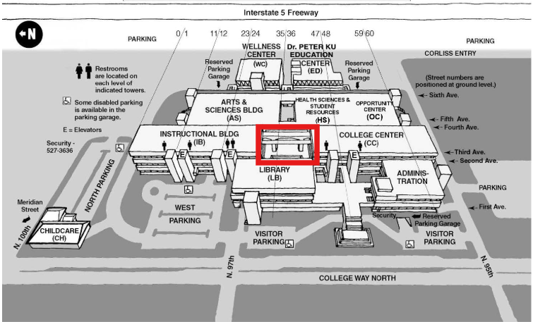 Map of orientation location highlighted with a red rectangle stroked box.