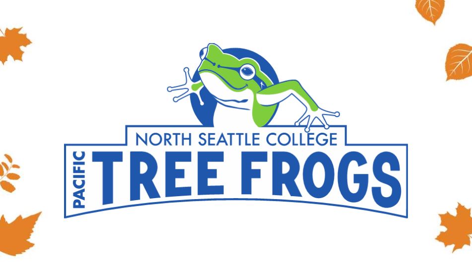 North Seattle College Pacific Tree Frog fall leaves
