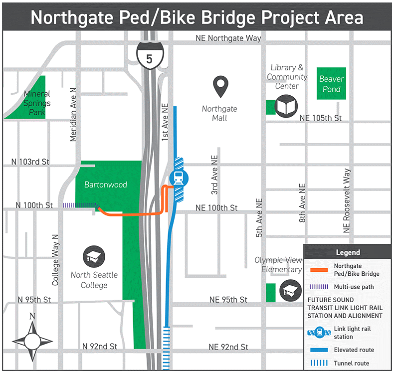 Northgate Ped/Bike Bridge Project Area Map